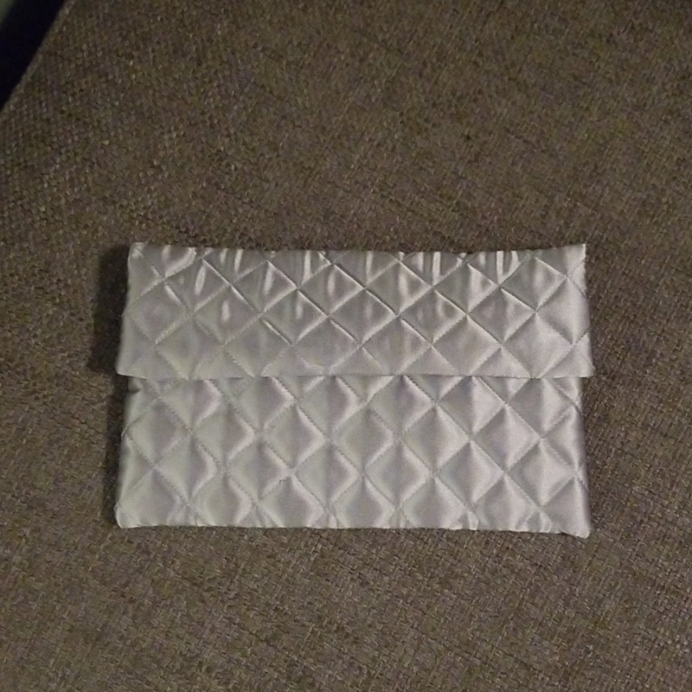 Grey Quilted Clutch